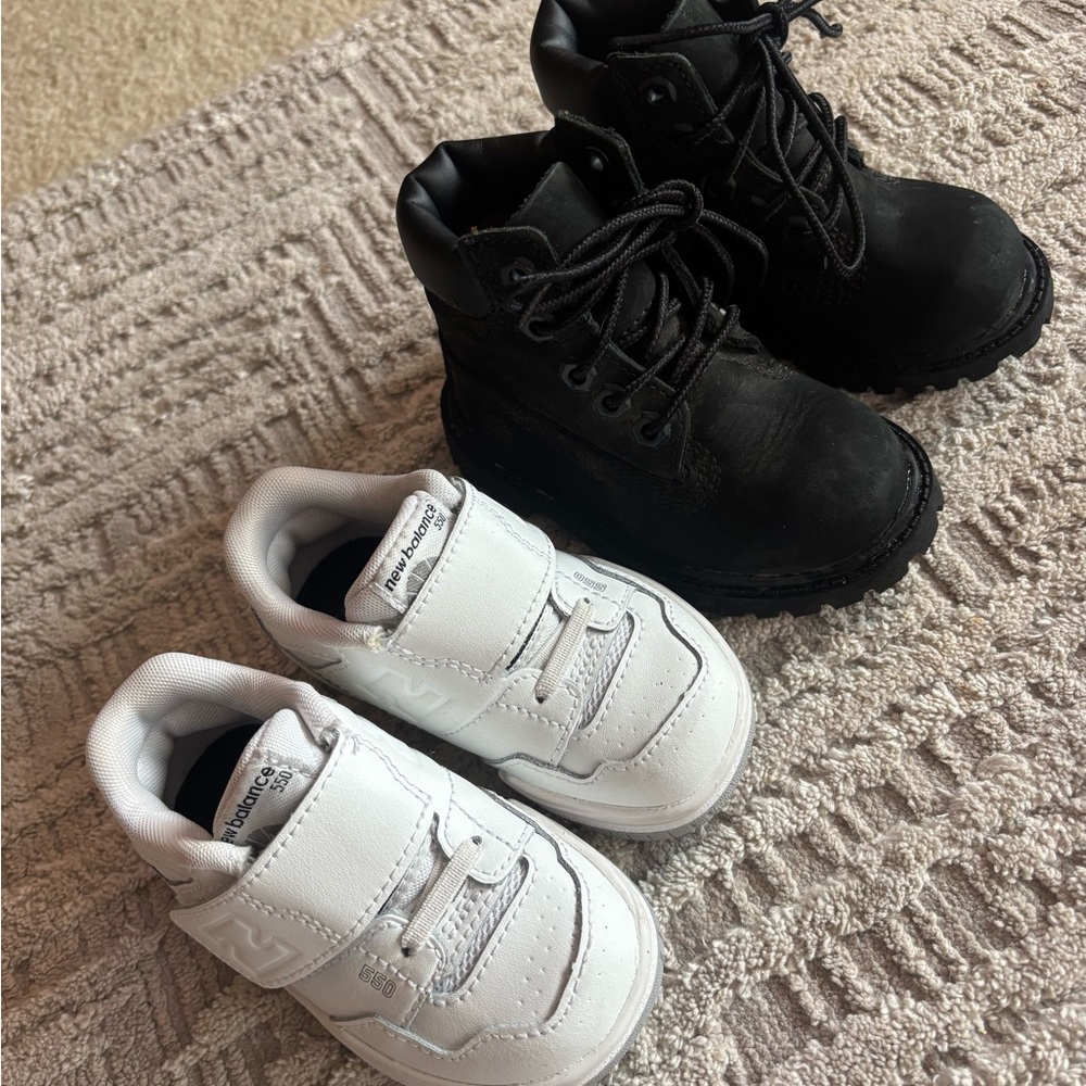 Timberland Black Boots and White Sneakers for Kids